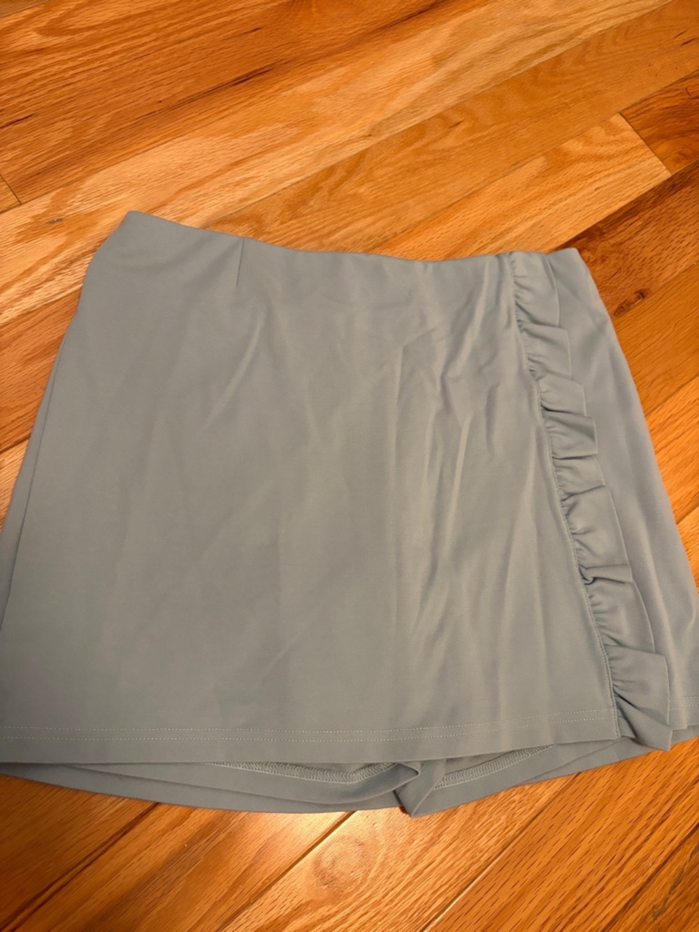 Light Blue Ruffle Mini Skirt